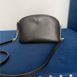 Kate Spade Black Crossbody Bag with Silver Chain Detail